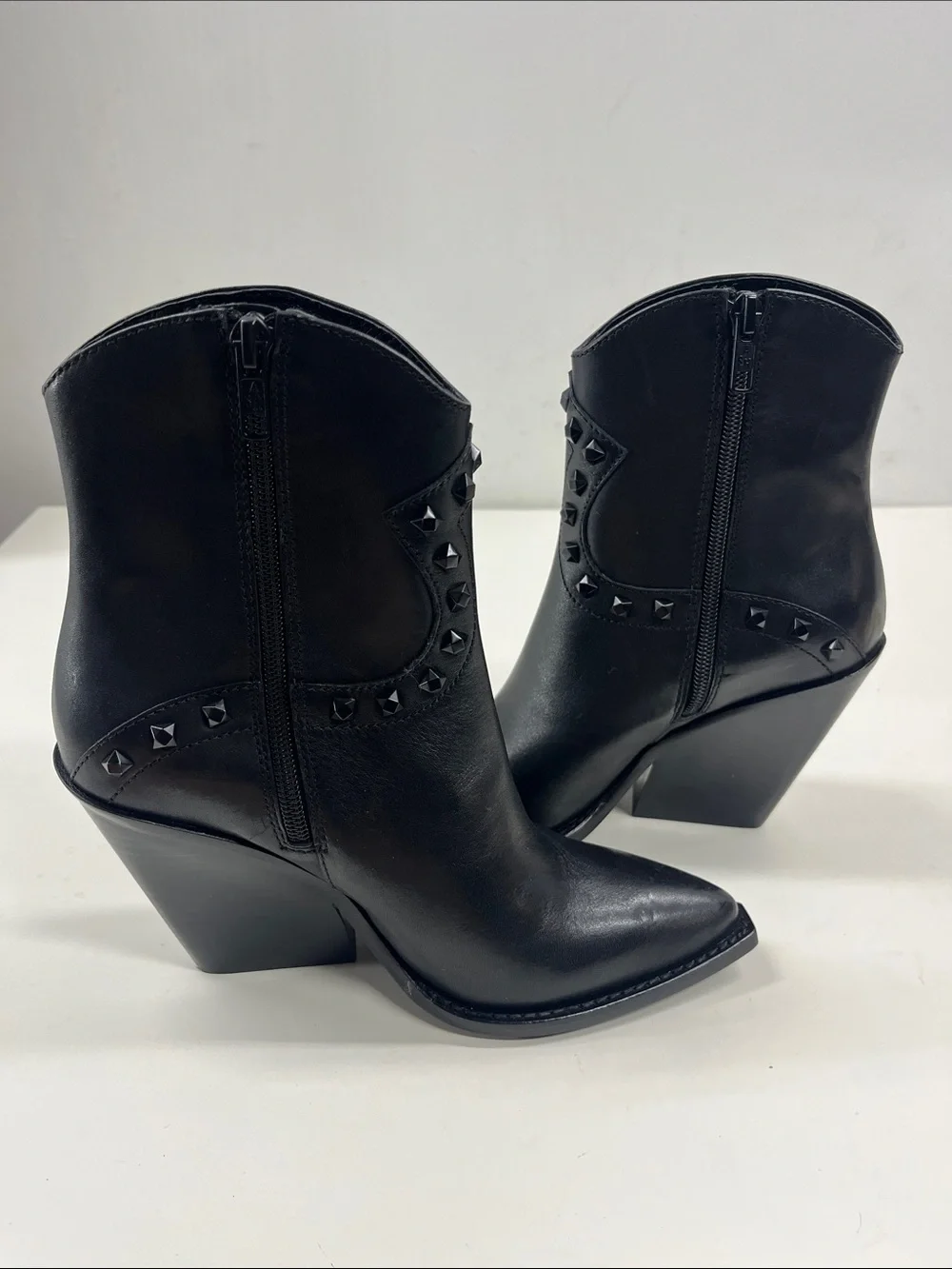 New Ash Boy Bis Bootie in Black Leather Size 35